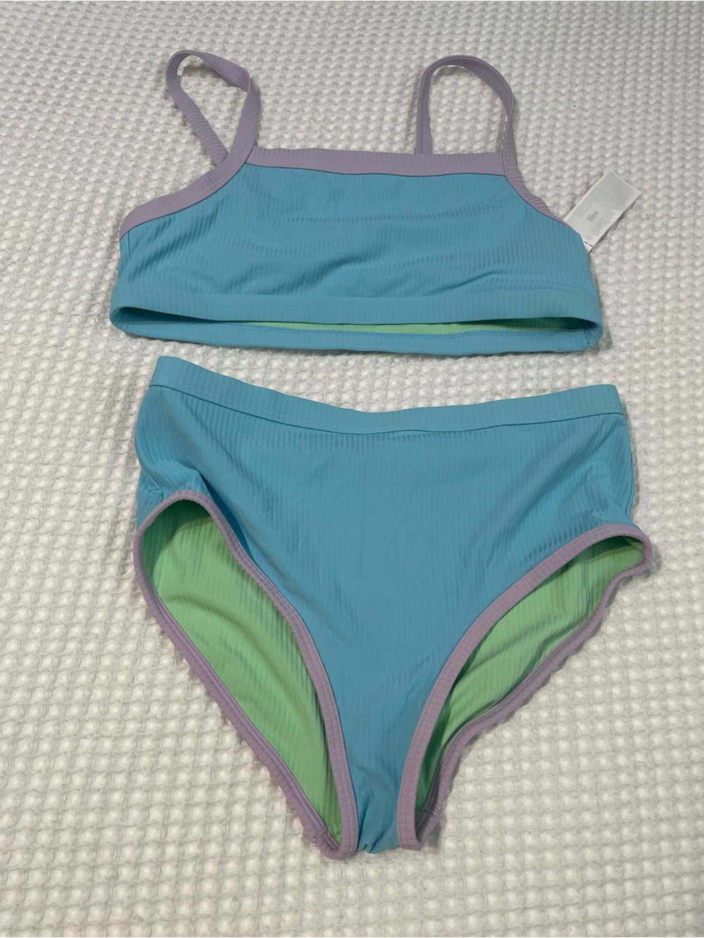 NWOT Athleta Girl - Reversible Two-Piece Bikini with High Rise Bottoms